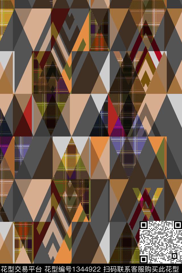 几何大牌风休闲数码印花华亿平台下载（图片编号: 1344922） - 瓦栏（Walan）