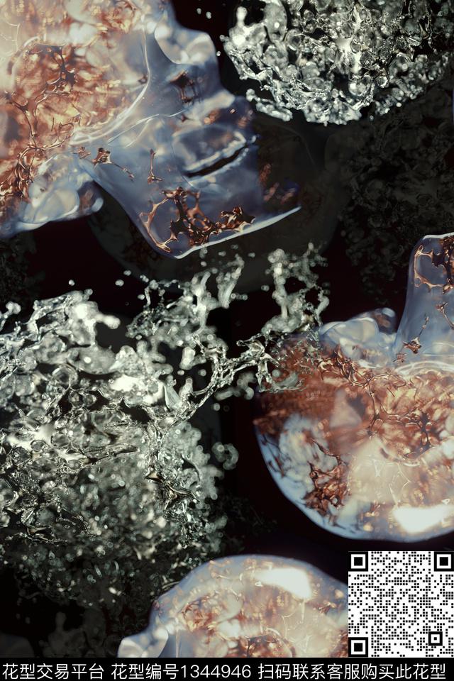 科技时尚水晶肌理大牌风数码印花华亿平台下载（图片编号: 1344946） - 瓦栏（Walan）