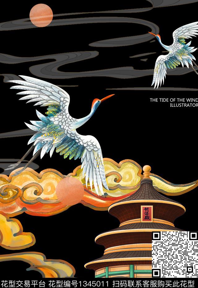 国潮风中国风插画男装T卫衣印花数码印花华亿平台下载（图片编号: 1345011） - 瓦栏（Walan）