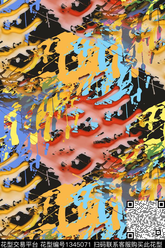 抽象男装家居服户外数码印花华亿平台下载（图片编号: 1345071） - 瓦栏（Walan）