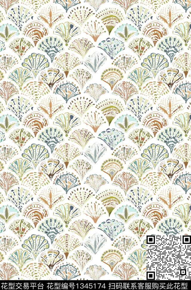 水彩数码华亿平台大牌风数码印花华亿平台下载（图片编号: 1345174） - 瓦栏（Walan）