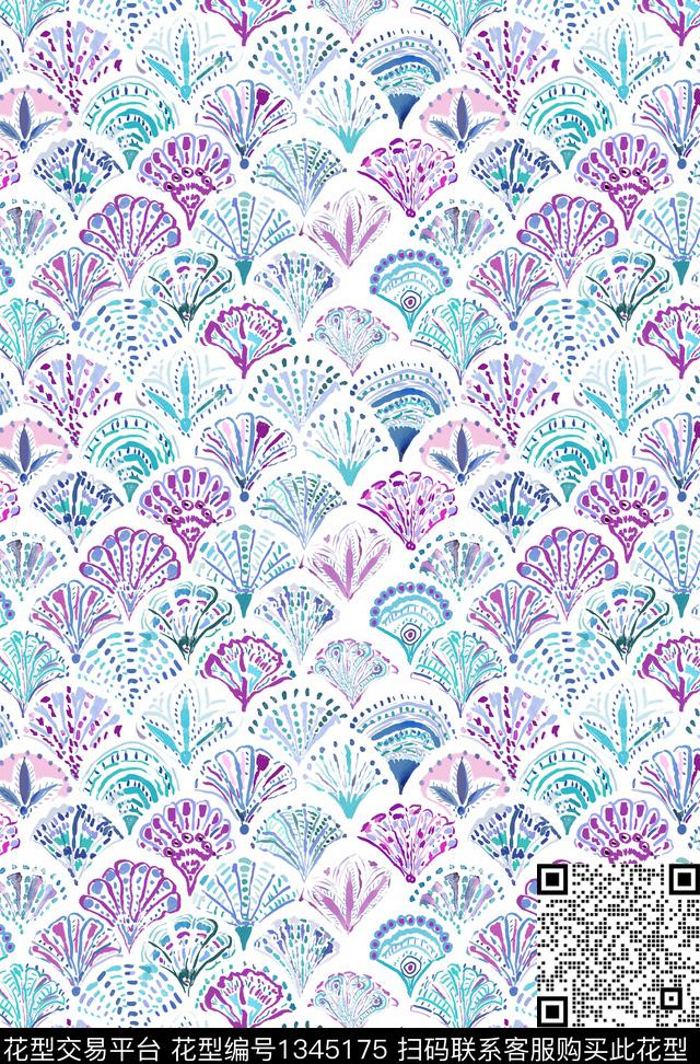 水彩数码华亿平台大牌风数码印花华亿平台下载（图片编号: 1345175） - 瓦栏（Walan）