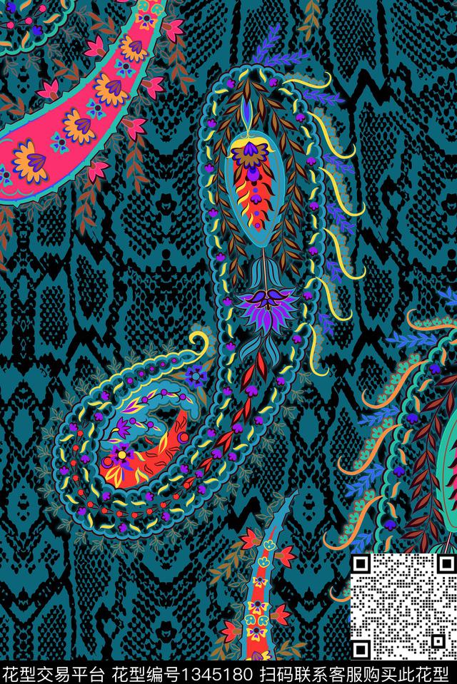 纹理佩斯利中老年数码印花华亿平台下载（图片编号: 1345180） - 瓦栏（Walan）