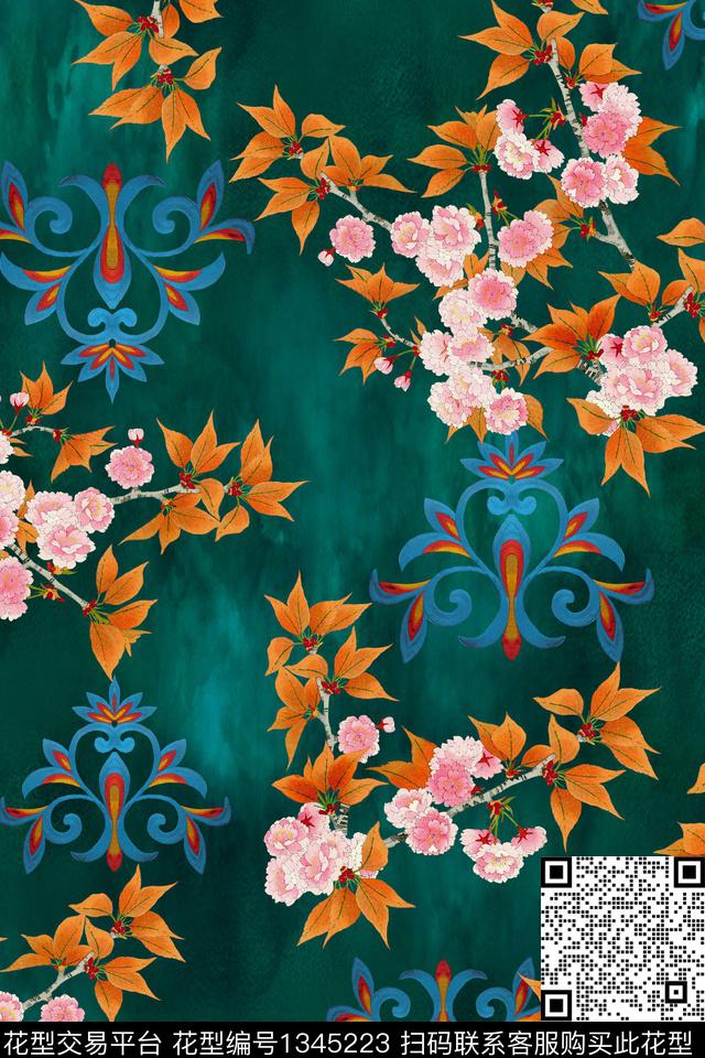 香云纱真丝中国风数码印花华亿平台下载（图片编号: 1345223） - 瓦栏（Walan）