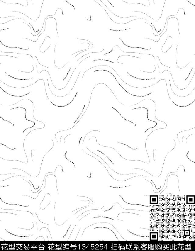 字母抽象线条传统印花华亿平台下载（图片编号: 1345254） - 瓦栏（Walan）