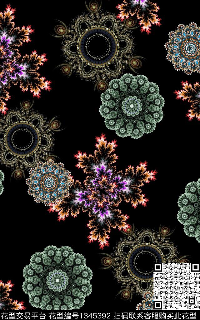 几何民族风雕印华亿平台数码印花华亿平台下载（图片编号: 1345392） - 瓦栏（Walan）