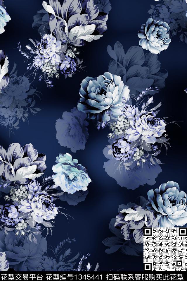 民族花卉旗袍香云纱数码印花华亿平台下载（图片编号: 1345441） - 瓦栏（Walan）