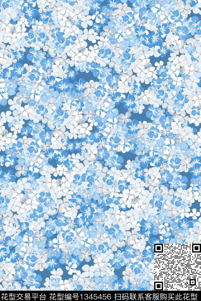 花卉大牌风小碎花数码印花华亿平台下载（图片编号: 1345456） - 瓦栏（Walan）