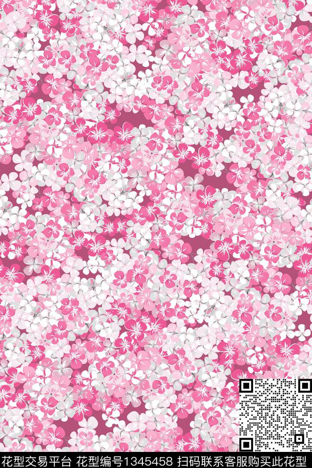 花卉大牌风小碎花数码印花华亿平台下载（图片编号: 1345458） - 瓦栏（Walan）