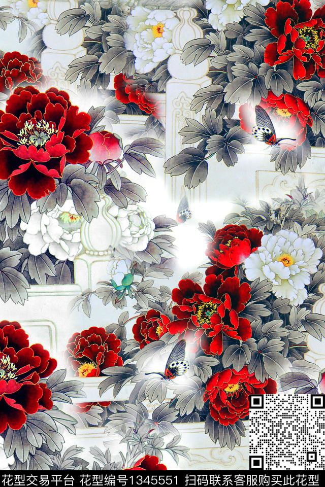 旗袍香云纱中国风数码印花华亿平台下载（图片编号: 1345551） - 瓦栏（Walan）