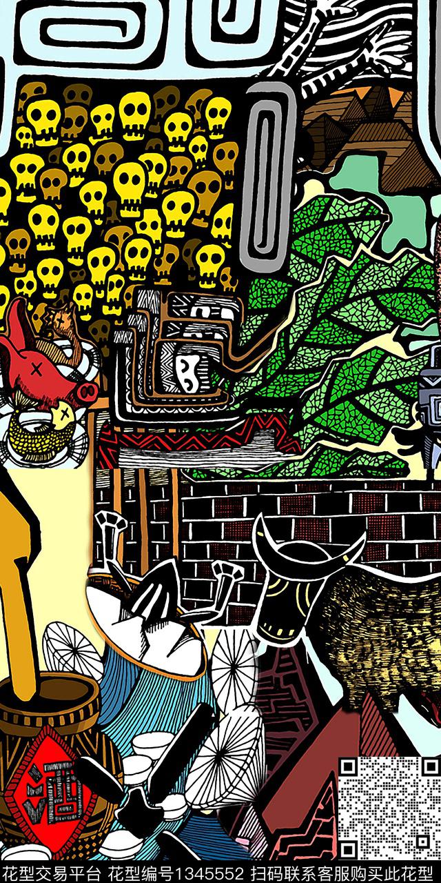 女装定位花民族风大牌风数码印花华亿平台下载（图片编号: 1345552） - 瓦栏（Walan）