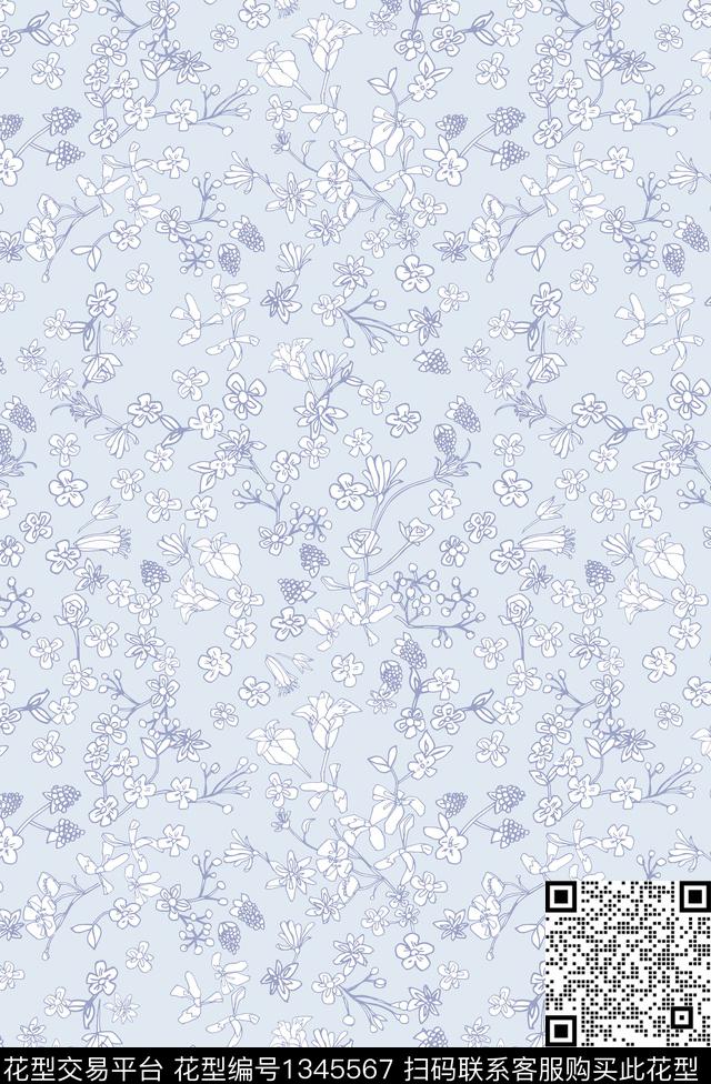 花卉小清新小碎花传统印花华亿平台下载（图片编号: 1345567） - 瓦栏（Walan）