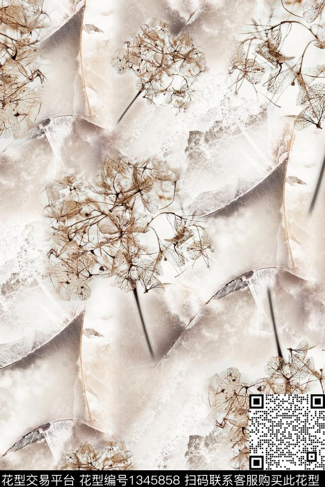 底纹花卉素雅数码印花华亿平台下载（图片编号: 1345858） - 瓦栏（Walan）