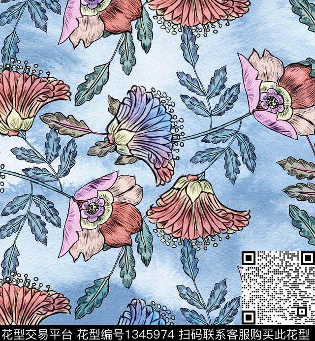 佩斯利纹理中老年数码印花华亿平台下载（图片编号: 1345974） - 瓦栏（Walan）