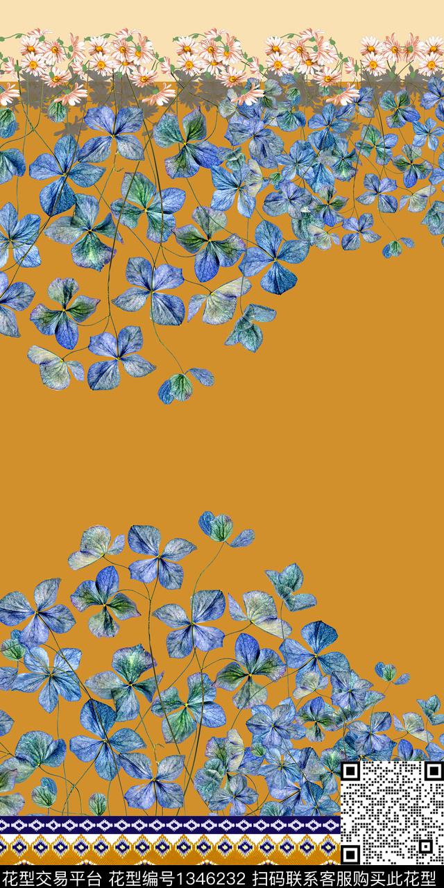 女装定位花大牌风植物数码印花华亿平台下载（图片编号: 1346232） - 瓦栏（Walan）