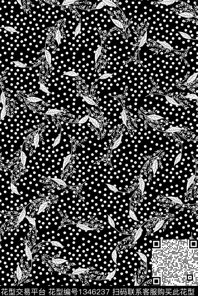 休闲波点年轻女性数码印花华亿平台下载（图片编号: 1346237） - 瓦栏（Walan）