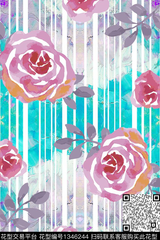 花卉油画华亿平台炫彩数码印花华亿平台下载（图片编号: 1346244） - 瓦栏（Walan）