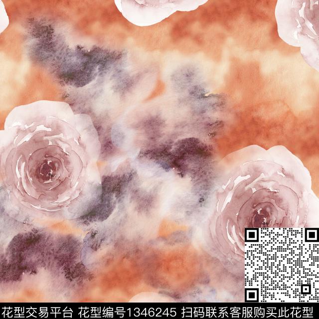 数码华亿平台花卉大牌风数码印花华亿平台下载（图片编号: 1346245） - 瓦栏（Walan）