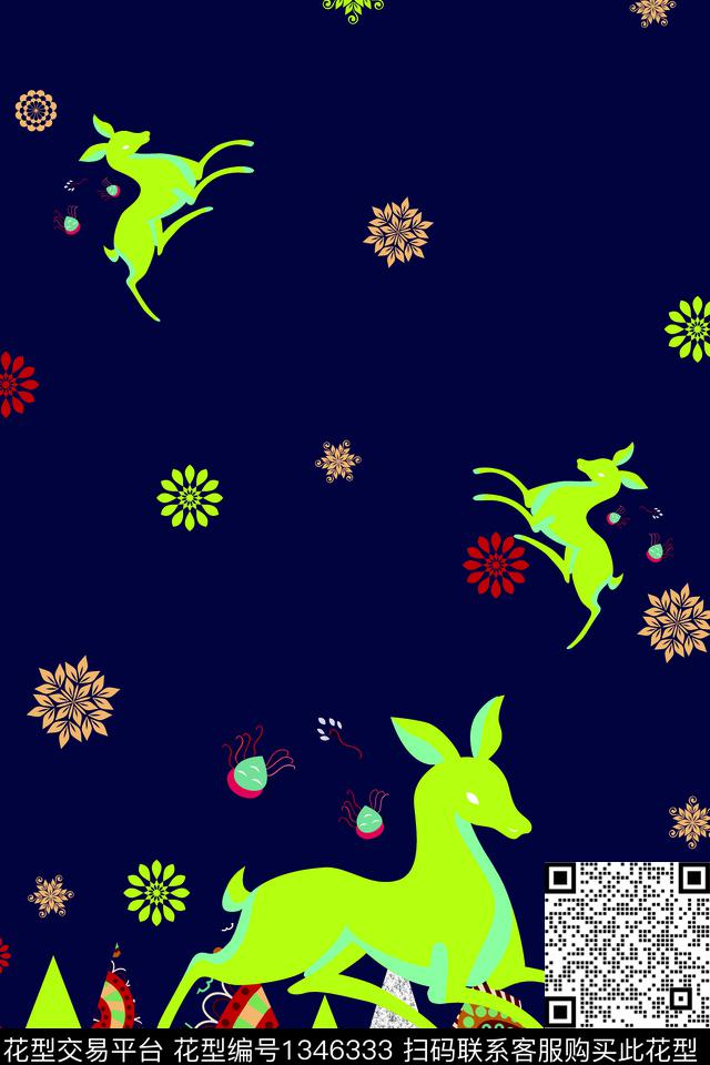 炫彩星空插画数码印花华亿平台下载（图片编号: 1346333） - 瓦栏（Walan）