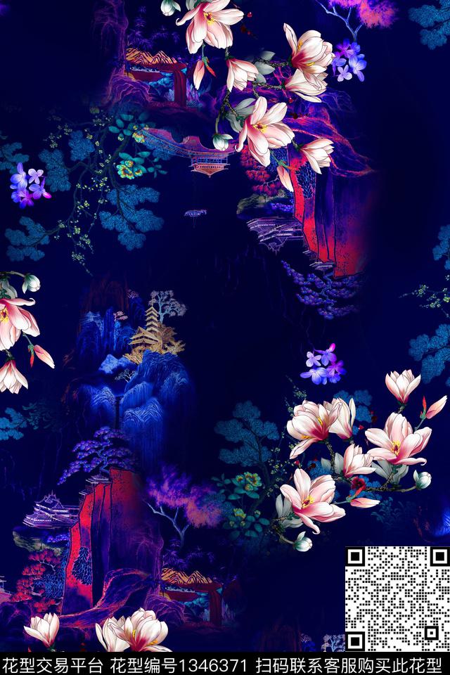 香云纱真丝中国风数码印花华亿平台下载（图片编号: 1346371） - 瓦栏（Walan）