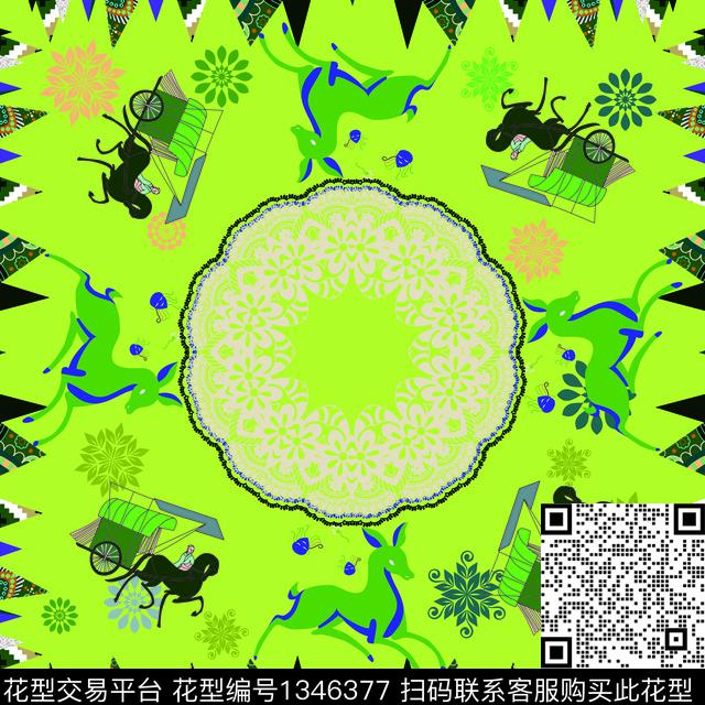 炫彩时尚文艺传统印花华亿平台下载（图片编号: 1346377） - 瓦栏（Walan）