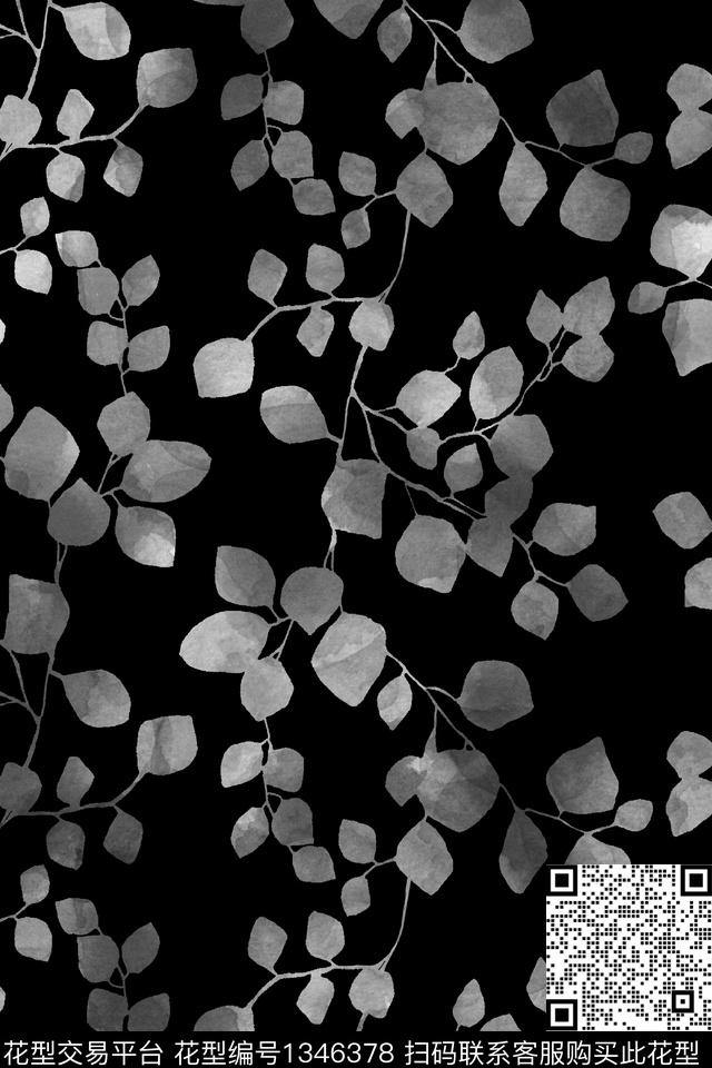 黑白华亿平台连衣裙肌理数码印花华亿平台下载（图片编号: 1346378） - 瓦栏（Walan）