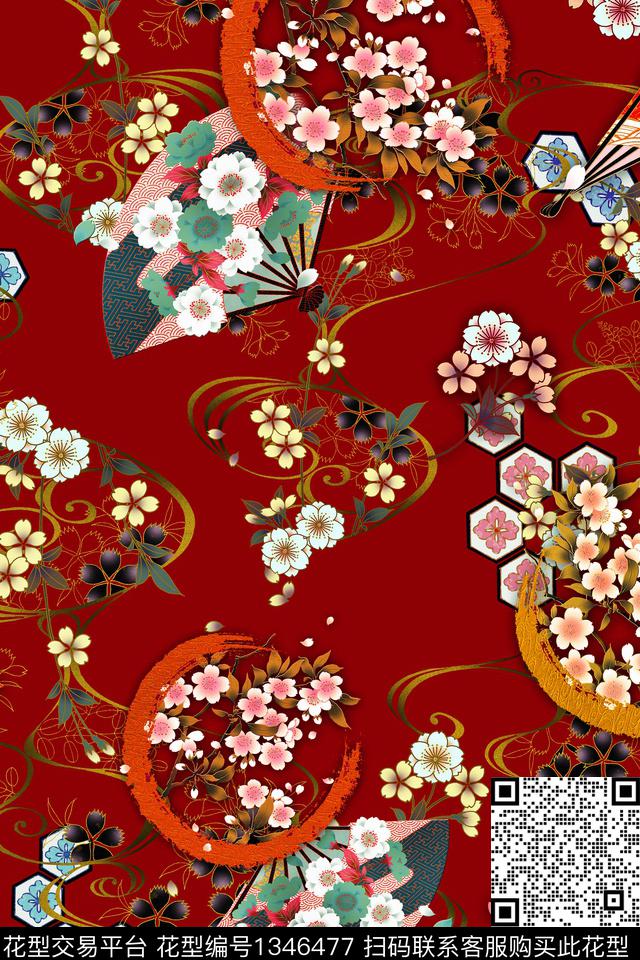 香云纱中国风真丝数码印花华亿平台下载（图片编号: 1346477） - 瓦栏（Walan）