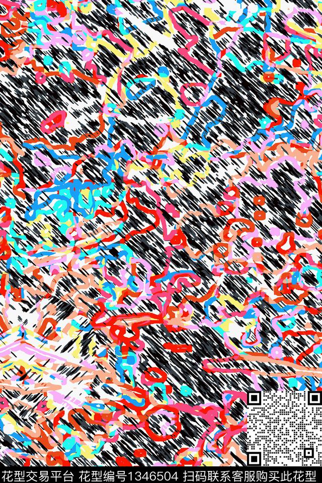 绿植树叶抽象花卉男装传统印花华亿平台下载（图片编号: 1346504） - 瓦栏（Walan）