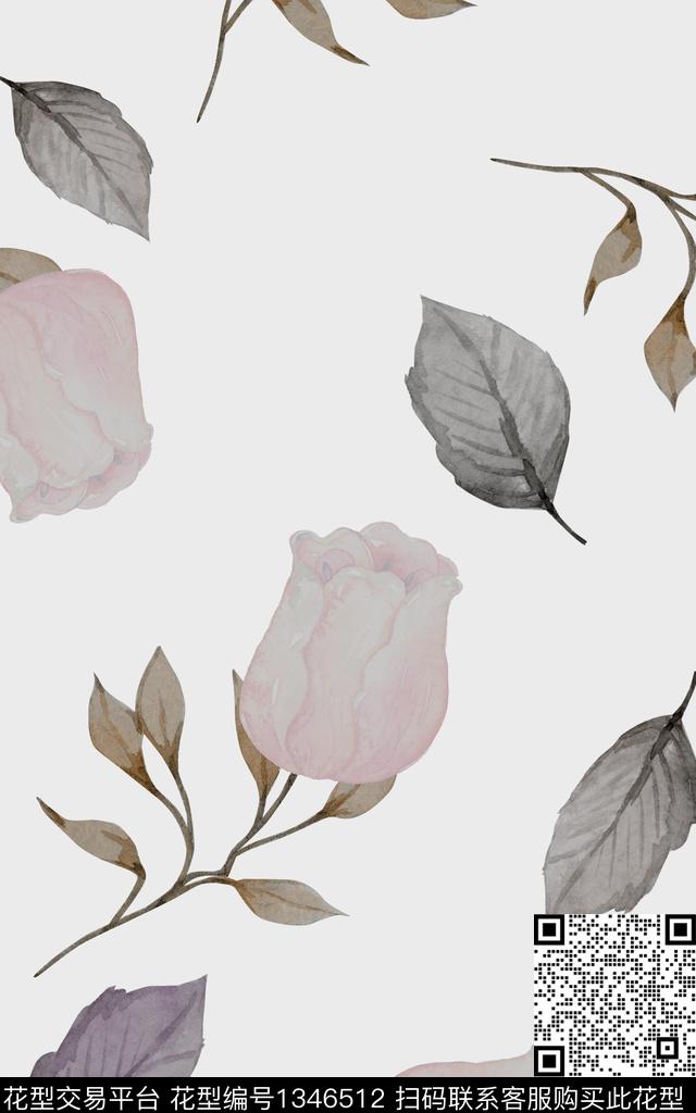 数码华亿平台花卉大牌风数码印花华亿平台下载（图片编号: 1346512） - 瓦栏（Walan）