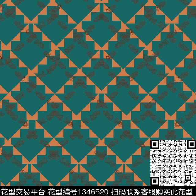 几何大牌风小清新传统印花华亿平台下载（图片编号: 1346520） - 瓦栏（Walan）