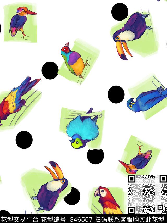 肌理手绘趣味数码印花华亿平台下载（图片编号: 1346557） - 瓦栏（Walan）