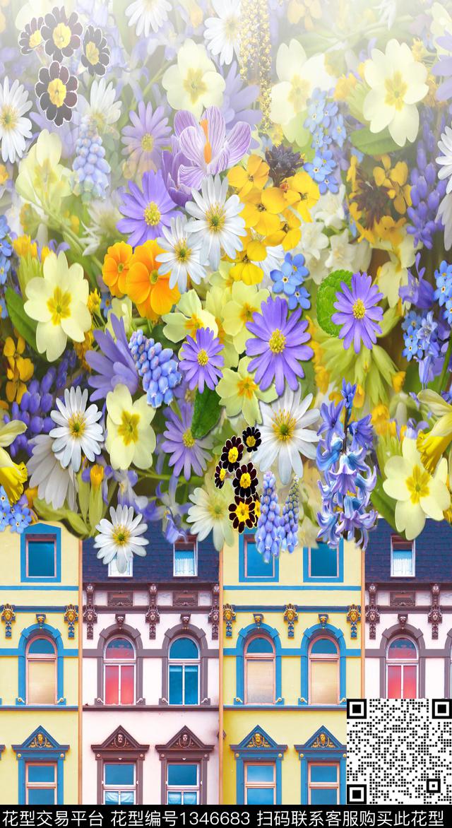 定位花花卉建筑数码印花华亿平台下载（图片编号: 1346683） - 瓦栏（Walan）