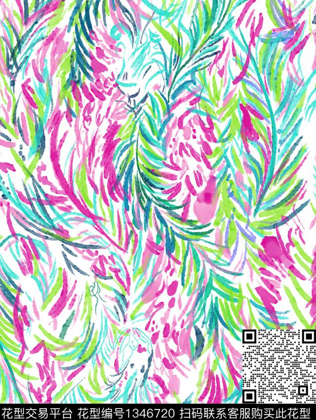 数码华亿平台花卉手绘花卉数码印花华亿平台下载（图片编号: 1346720） - 瓦栏（Walan）