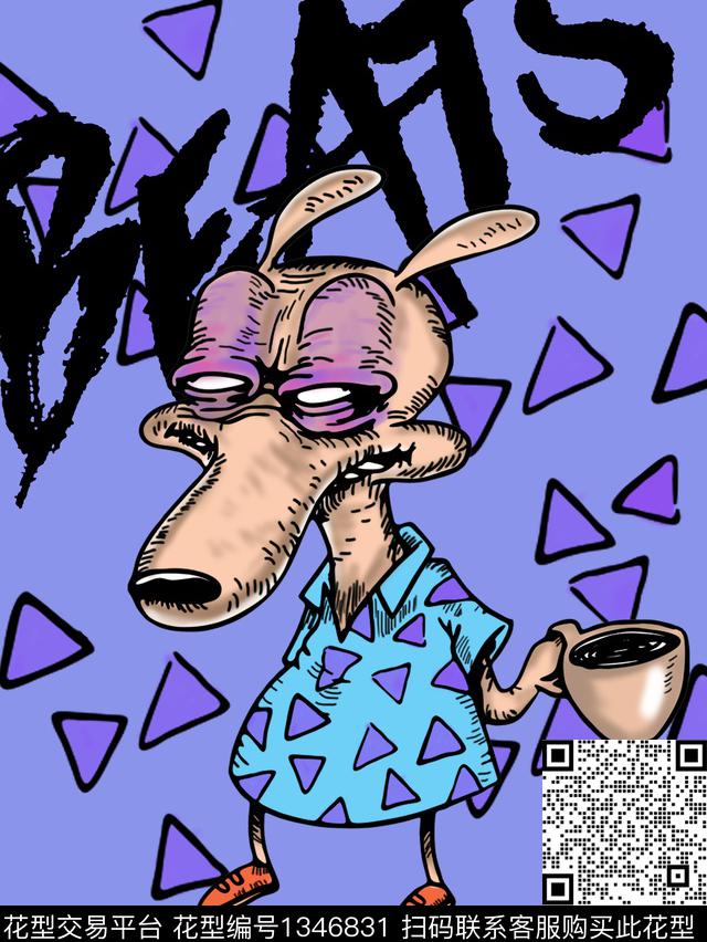 动物头嘻哈动物传统印花华亿平台下载（图片编号: 1346831） - 瓦栏（Walan）