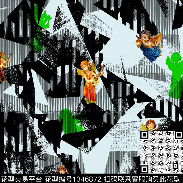 几何趋势华亿平台大牌风数码印花华亿平台下载（图片编号: 1346872） - 瓦栏（Walan）