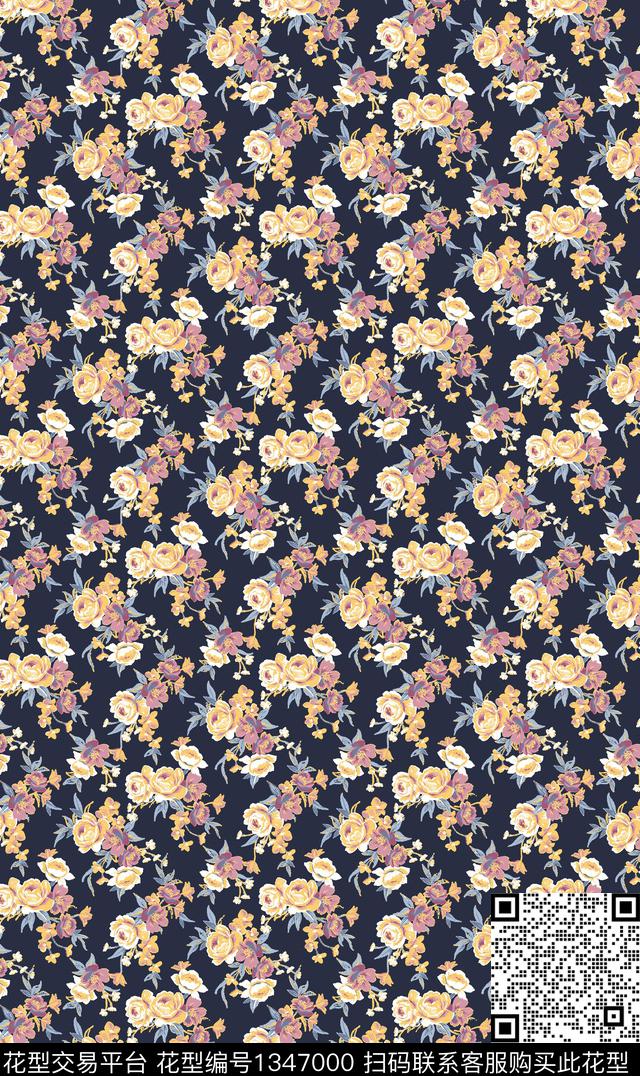 四叶草绿植树叶小碎花传统印花华亿平台下载（图片编号: 1347000） - 瓦栏（Walan）