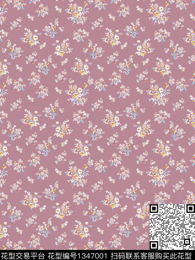 花卉小碎花传统印花华亿平台下载（图片编号: 1347001） - 瓦栏（Walan）