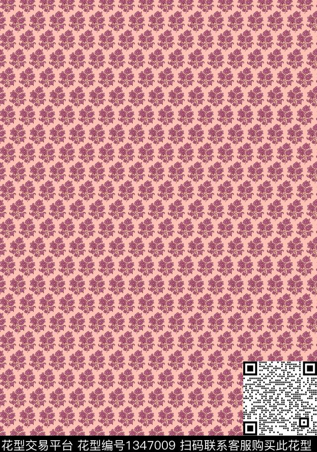 四叶草卡通小碎花传统印花华亿平台下载（图片编号: 1347009） - 瓦栏（Walan）