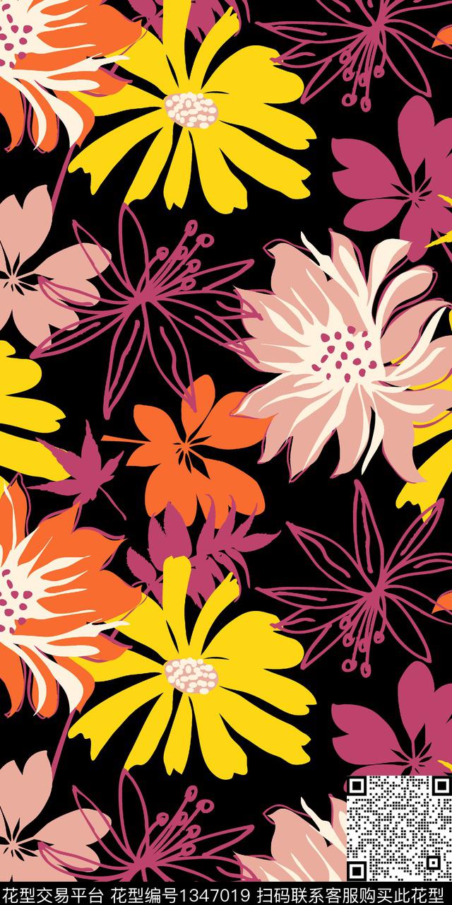 炫彩四叶草绿植树叶传统印花华亿平台下载（图片编号: 1347019） - 瓦栏（Walan）