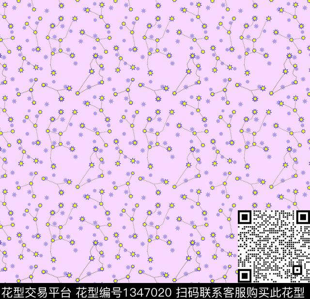 几何清爽底花卉小清新传统印花华亿平台下载（图片编号: 1347020） - 瓦栏（Walan）