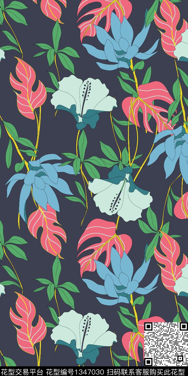 炫彩四叶草传统印花华亿平台下载（图片编号: 1347030） - 瓦栏（Walan）