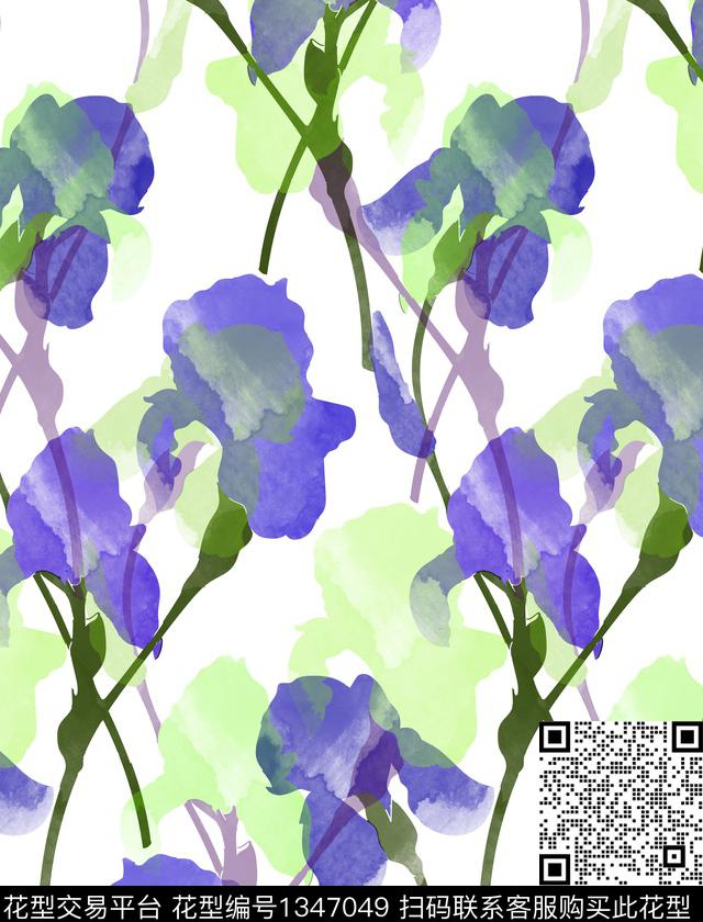 清爽底花卉花卉大牌风数码印花华亿平台下载（图片编号: 1347049） - 瓦栏（Walan）