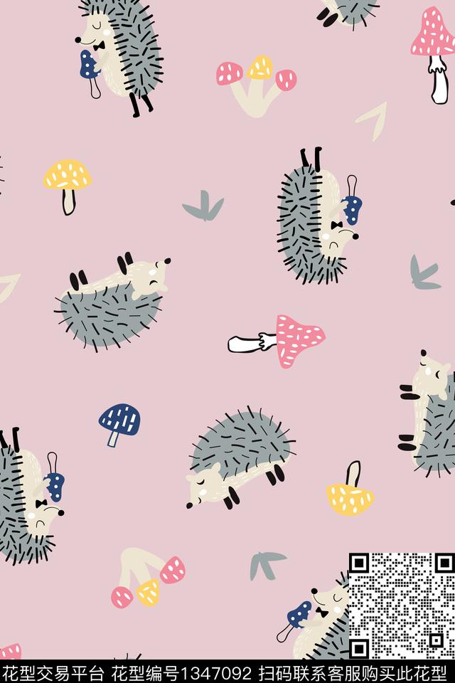 童装蘑菇动物传统印花华亿平台下载（图片编号: 1347092） - 瓦栏（Walan）