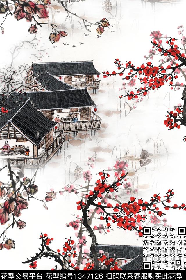 旗袍香云纱中国风数码印花华亿平台下载（图片编号: 1347126） - 瓦栏（Walan）