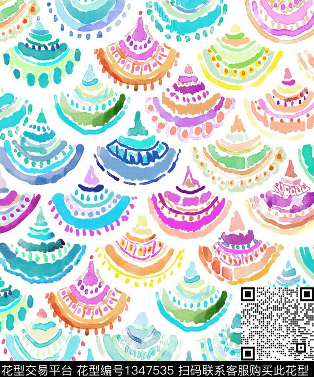 数码华亿平台波西米亚数码印花华亿平台下载（图片编号: 1347535） - 瓦栏（Walan）