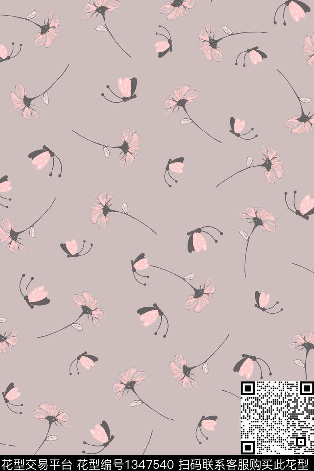 花卉小雏菊小碎花数码印花华亿平台下载（图片编号: 1347540） - 瓦栏（Walan）