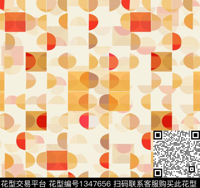 几何大牌风小清新传统印花华亿平台下载（图片编号: 1347656） - 瓦栏（Walan）