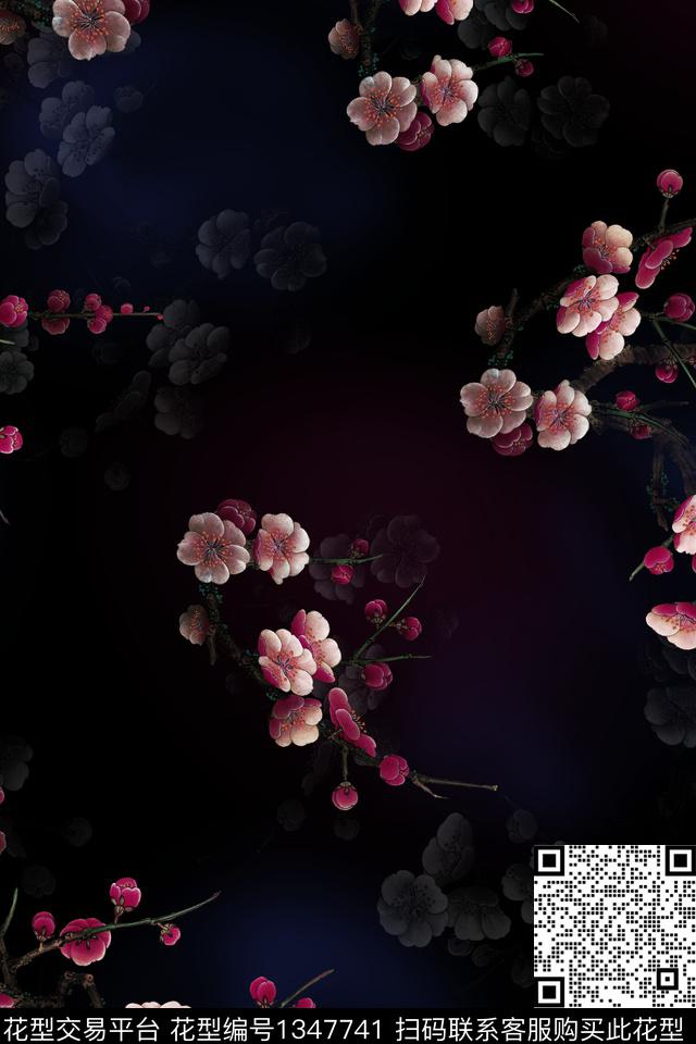 旗袍香云纱中国风数码印花华亿平台下载（图片编号: 1347741） - 瓦栏（Walan）