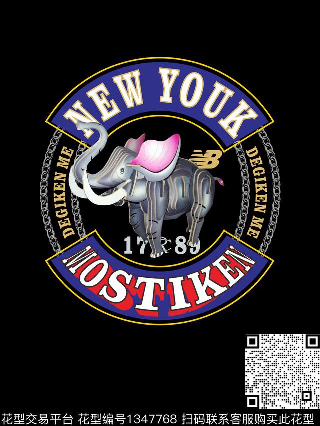 几何大象大牌风传统印花华亿平台下载（图片编号: 1347768） - 瓦栏（Walan）