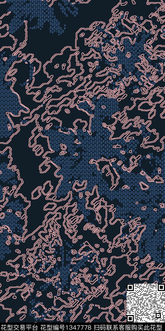 绿植树叶抽象花卉男装传统印花华亿平台下载（图片编号: 1347778） - 瓦栏（Walan）